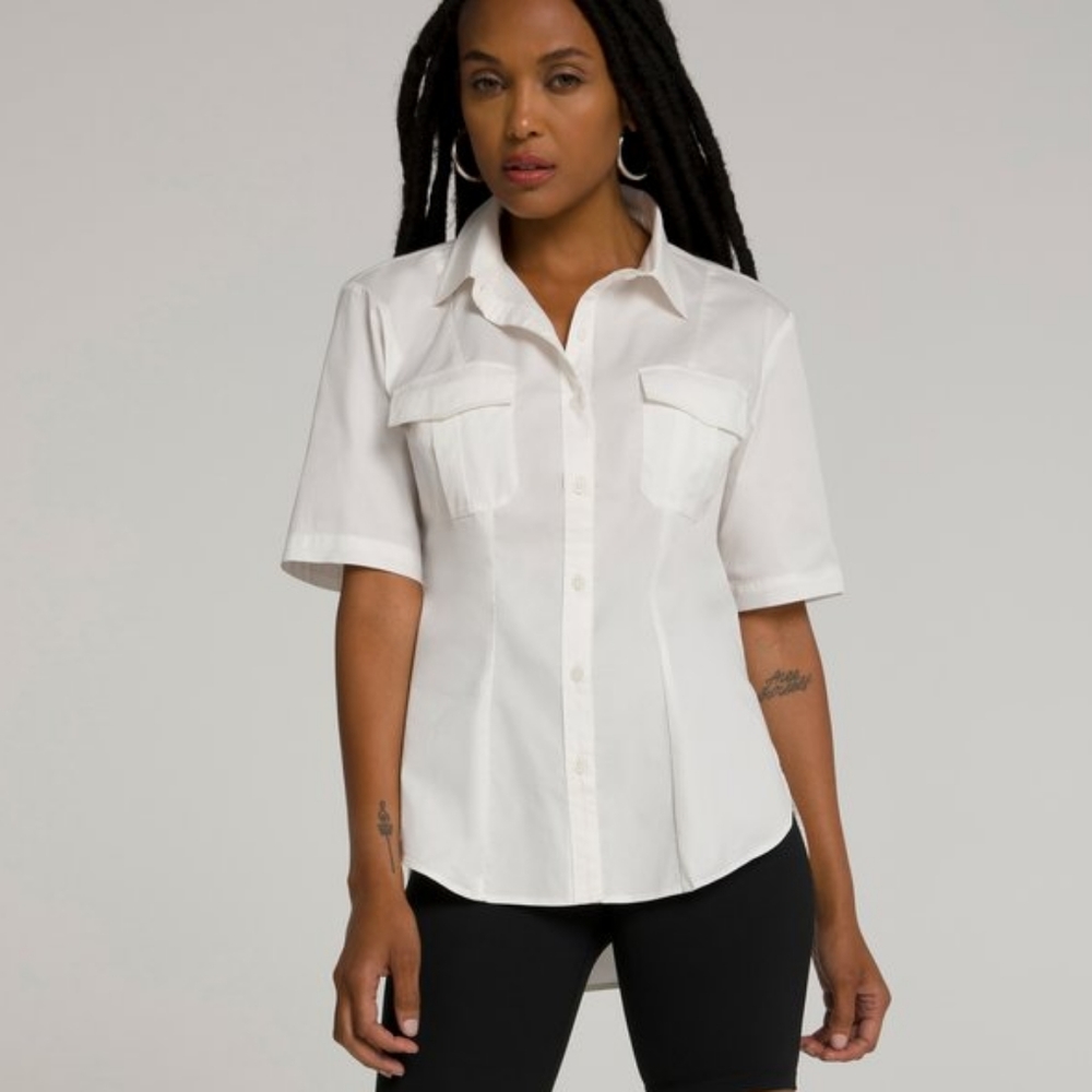 NWT GOOD AMERICAN CINCHED TUNIC SHIRT - Picture 5 of 16